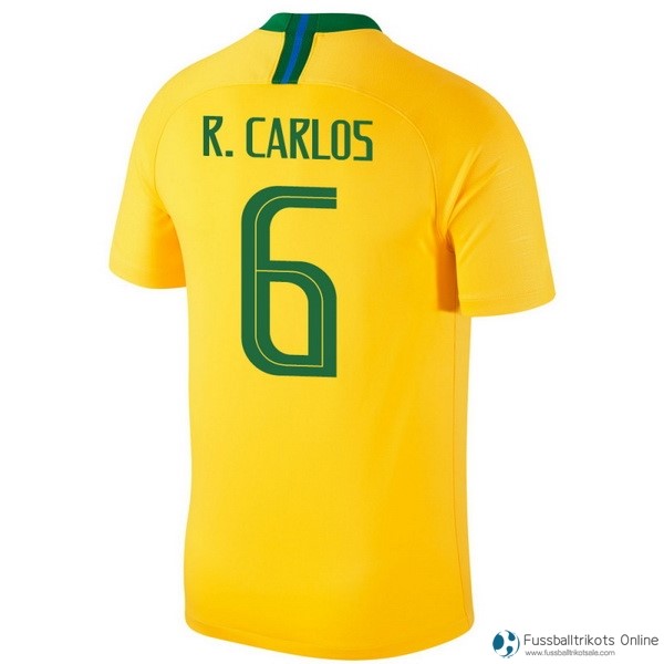 Brasilien Trikot Heim R.Carlos 2018 Gelb Fussballtrikots Günstig